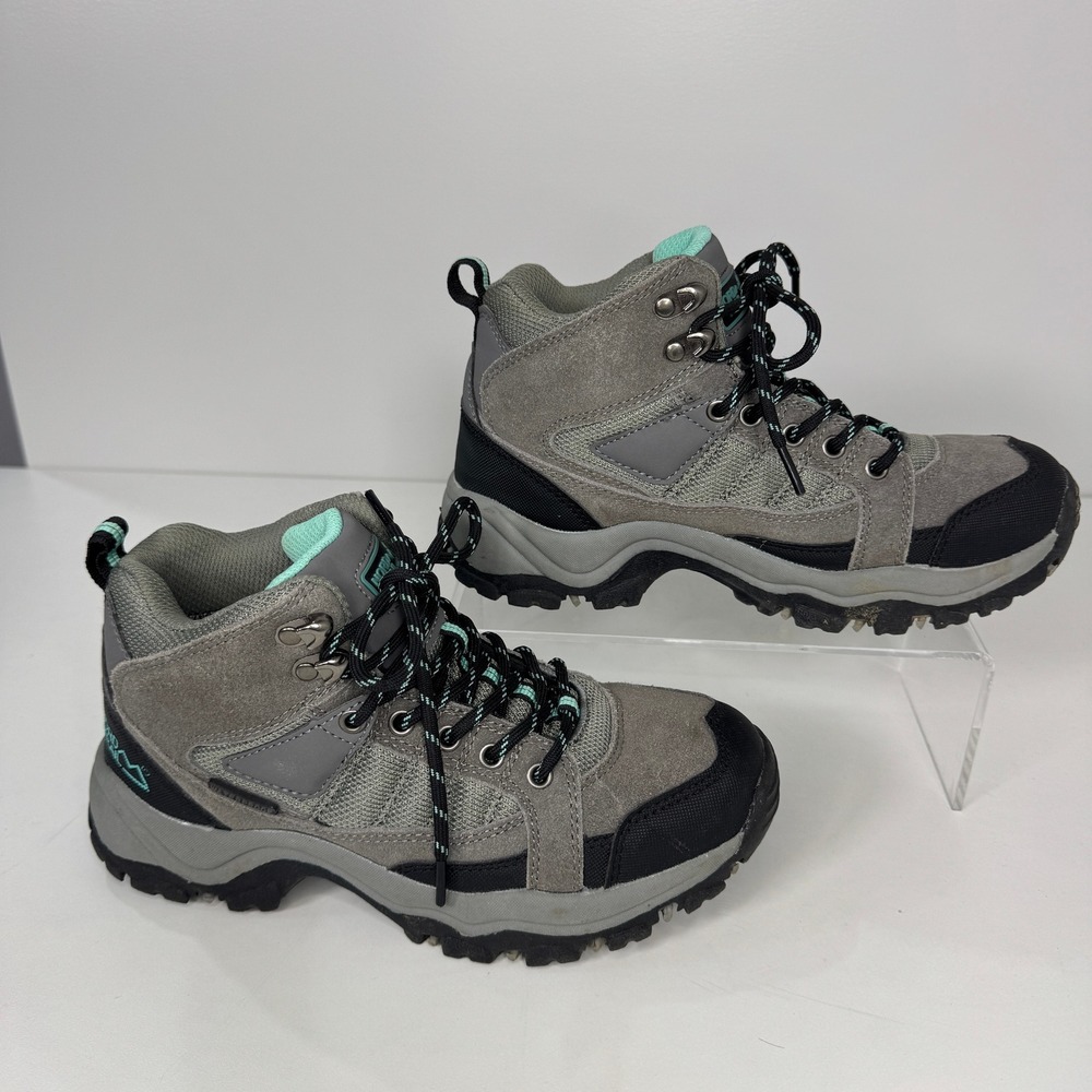 Nord Trail Mt Hunter High II WP Hiking Boots Gray Mint Green Waterproof 7M